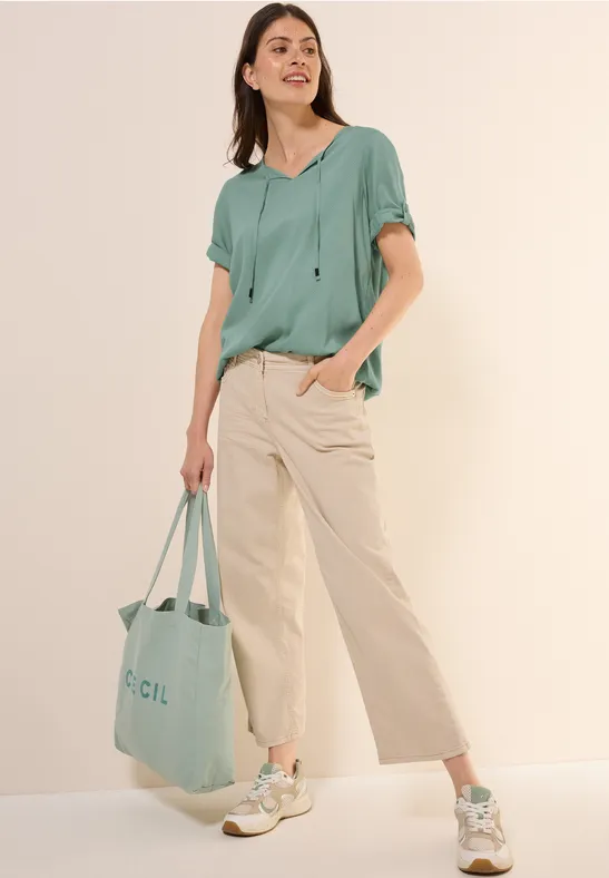 Thumbnail - Cecil Damen Tunika in Unifarbe in Grün, Gr: XXL