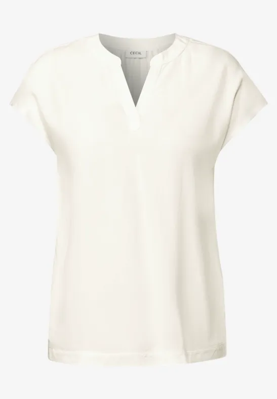 Thumbnail - Cecil Damen Blusenshirt in Unifarbe in Weiß, Gr: XL