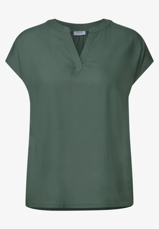 Thumbnail - Cecil Damen Blusenshirt in Unifarbe in Grün, Gr: M