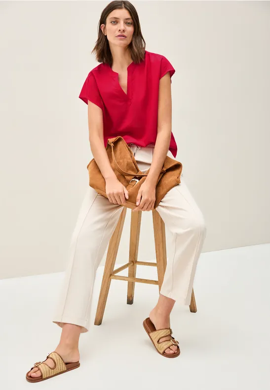 Thumbnail - Cecil Damen Blusenshirt in Unifarbe in Rot, Gr: S