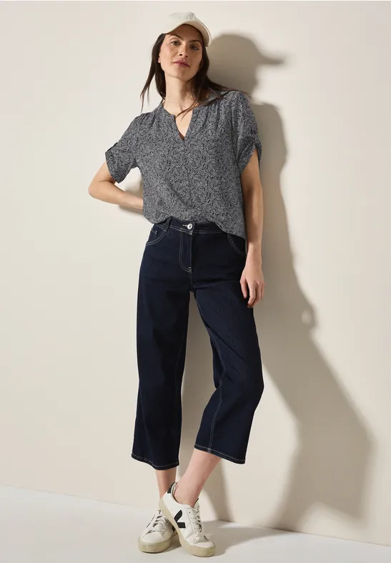 Thumbnail - Cecil Damen Gemusterte Bluse in Blau, Gr: L