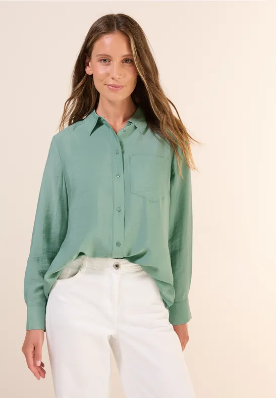 Thumbnail - Cecil Damen Hemdbluse mit Struktur in Grün, Gr: XS
