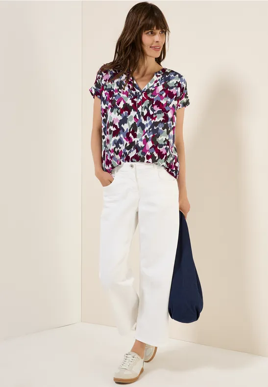 Thumbnail - Cecil Damen Gemusterte Bluse in Weiß, Gr: XS