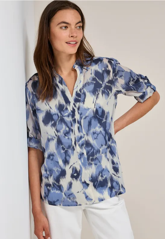 Thumbnail - Cecil Damen Gemusterte Long Blouse in Weiß, Gr: M