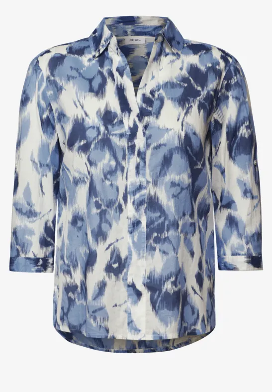 Thumbnail - Cecil Damen Gemusterte Long Blouse in Weiß, Gr: M