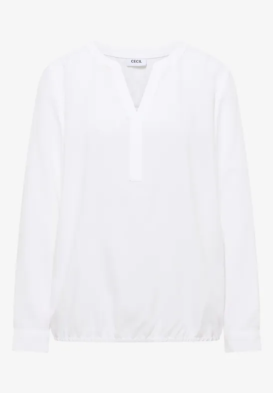 Thumbnail - Cecil Damen Bluse in Unifarbe in Weiß, Gr: L