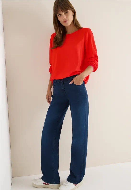 Thumbnail - Cecil Damen Bluse in Unifarbe in Orange, Gr: S