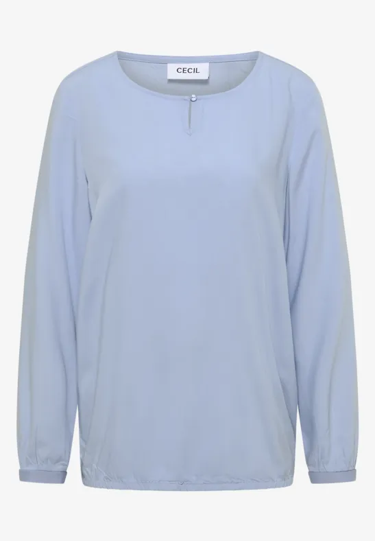 Thumbnail - Cecil Damen Bluse in Unifarbe in Blau, Gr: 3XL