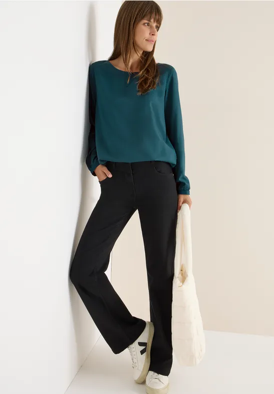 Thumbnail - Cecil Damen Bluse in Unifarbe in Grün, Gr: L