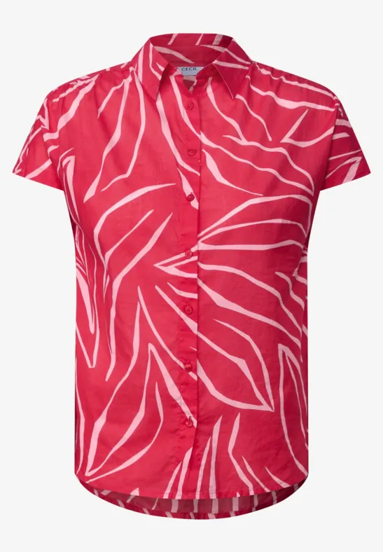 Thumbnail - Cecil Damen Leichte Baumwollhemdbluse in Rot, Gr: 3XL