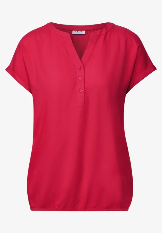Thumbnail - Cecil Damen Blusenshirt in Unifarbe in Rot, Gr: XXL