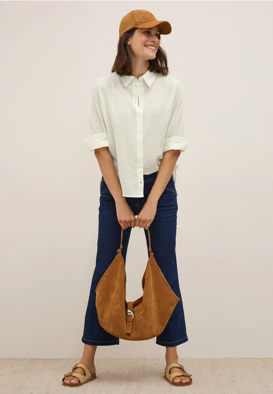 Thumbnail - Cecil Damen Bluse mit Streifenstruktur in Weiß, Gr: XXL