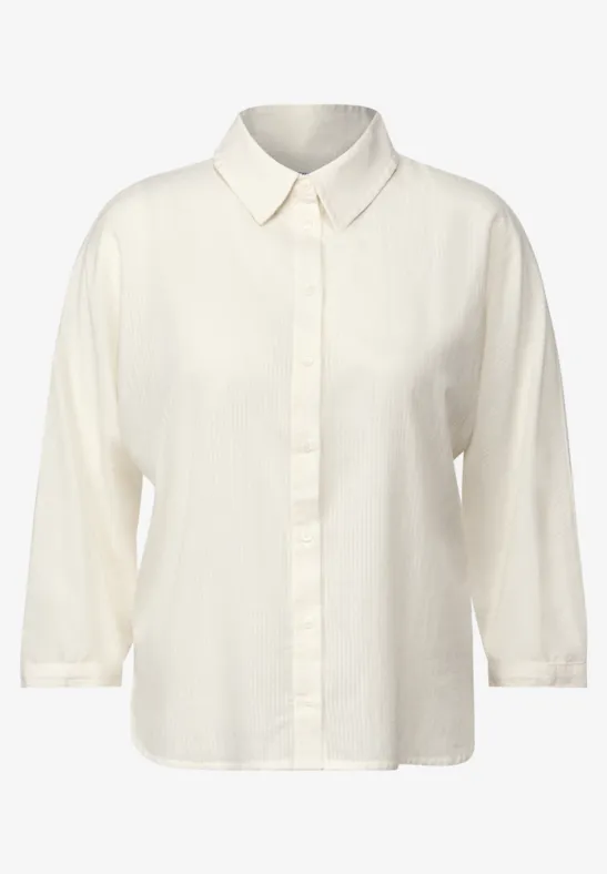 Thumbnail - Cecil Damen Bluse mit Streifenstruktur in Weiß, Gr: XXL