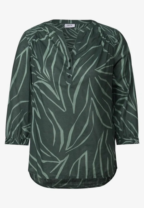 Thumbnail - Cecil Damen Print-Mix Bluse in Grün, Gr: XL