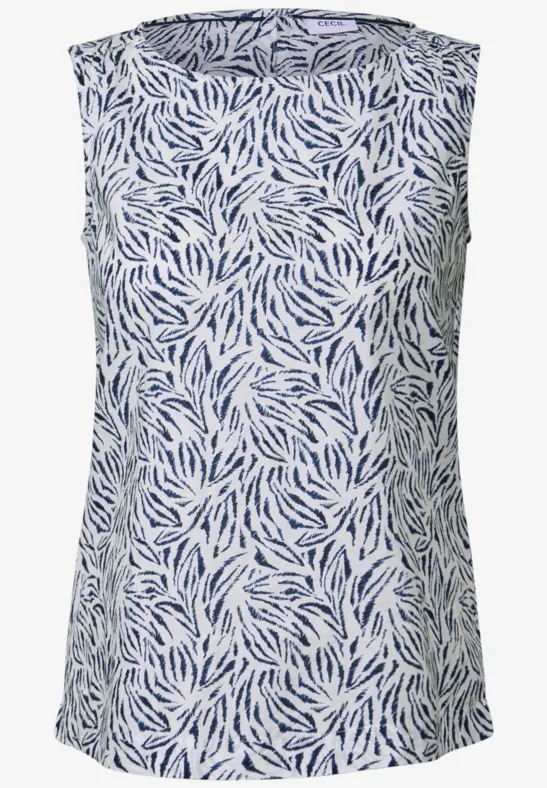 Thumbnail - Cecil Damen Blusentop mit Minimal Print in Weiß, Gr: XS