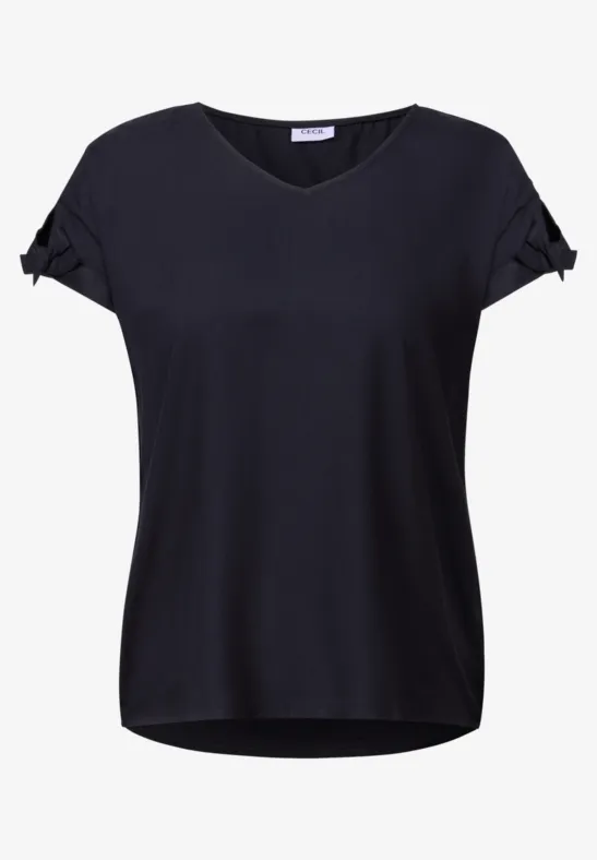 Thumbnail - Cecil Damen Blusenshirt in Unifarbe in Blau, Gr: M