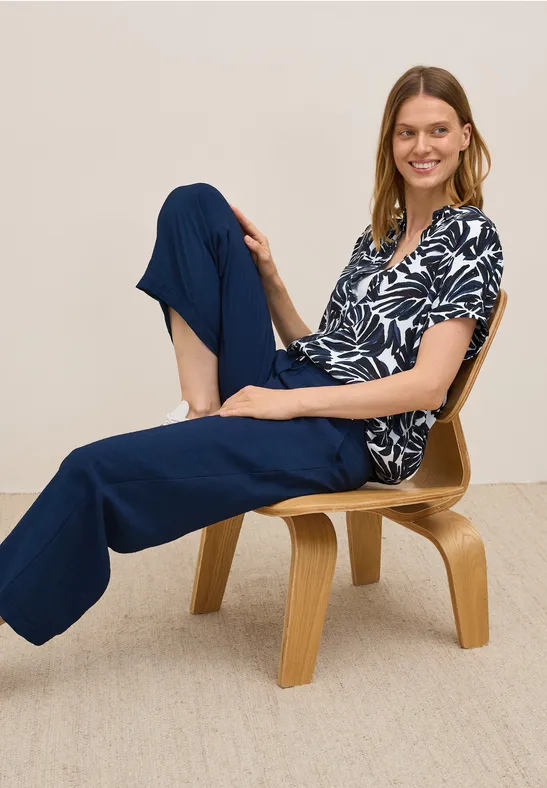Thumbnail - Cecil Damen Gemusterte Bluse in Blau, Gr: L