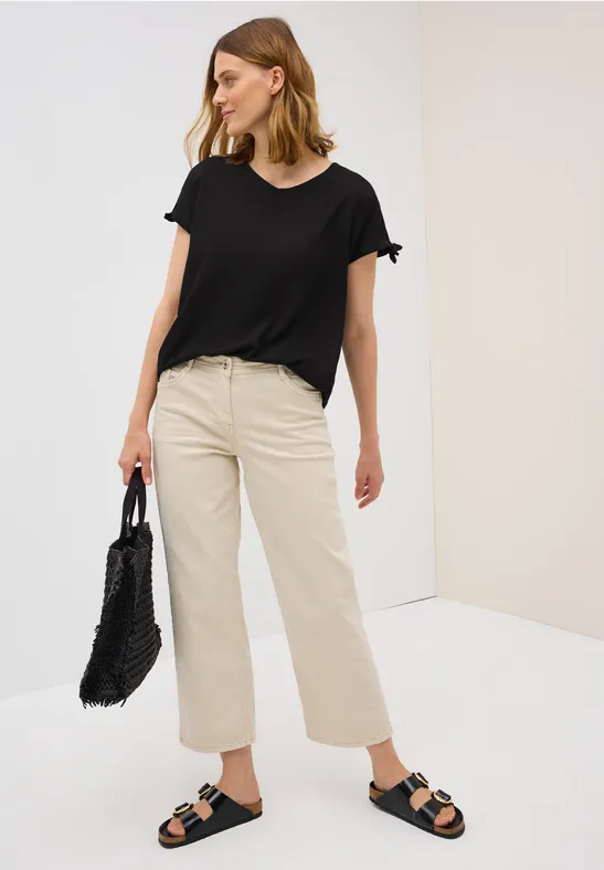 Thumbnail - Cecil Damen Blusenshirt mit Knoten in Schwarz, Gr: S