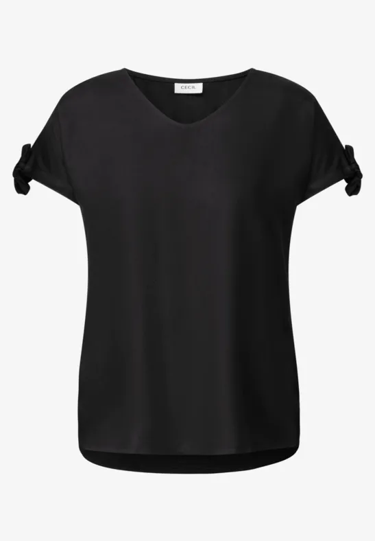 Thumbnail - Cecil Damen Blusenshirt mit Knoten in Schwarz, Gr: S