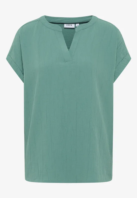 Thumbnail - Cecil Damen Blusenshirt mit Struktur in Grün, Gr: XL