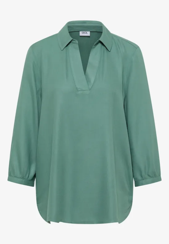Thumbnail - Cecil Damen Bluse in Unifarbe in Grün, Gr: XS