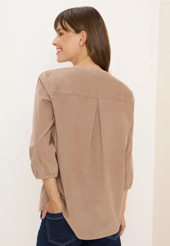 Split Neck Cordbluse günstig online kaufen