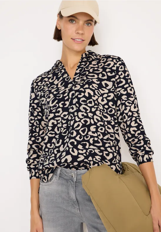 cecil Grafisch Hemdkragen Viskose Blau