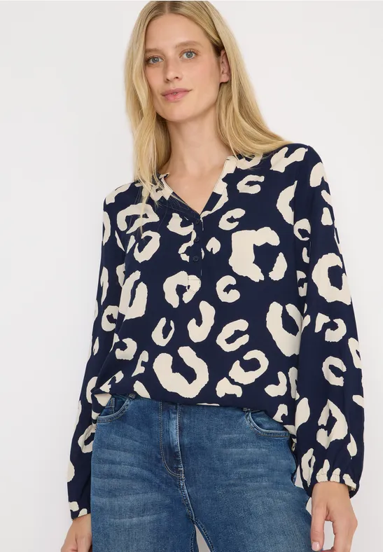 Thumbnail - Cecil Damen Gemusterte Bluse in Blau, Gr: L