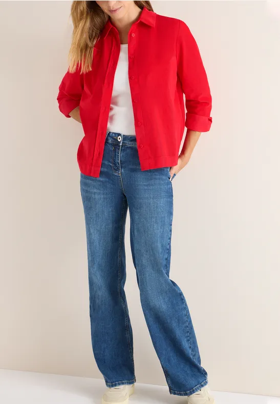 Thumbnail - Cecil Damen Cord Hemdbluse in Rot, Gr: XS