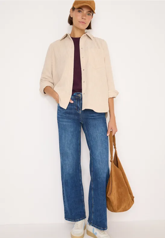 Thumbnail - Cecil Damen Cordhemdbluse in Beige, Gr: S