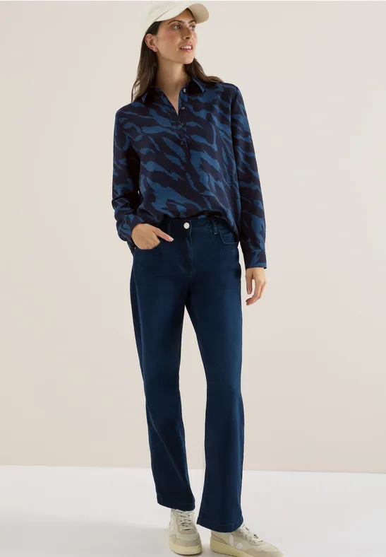 Thumbnail - Cecil Damen Gemusterte Bluse in Blau, Gr: XXL