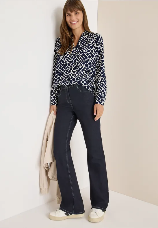 Thumbnail - Cecil Damen Gemusterte Bluse in Blau, Gr: 3XL