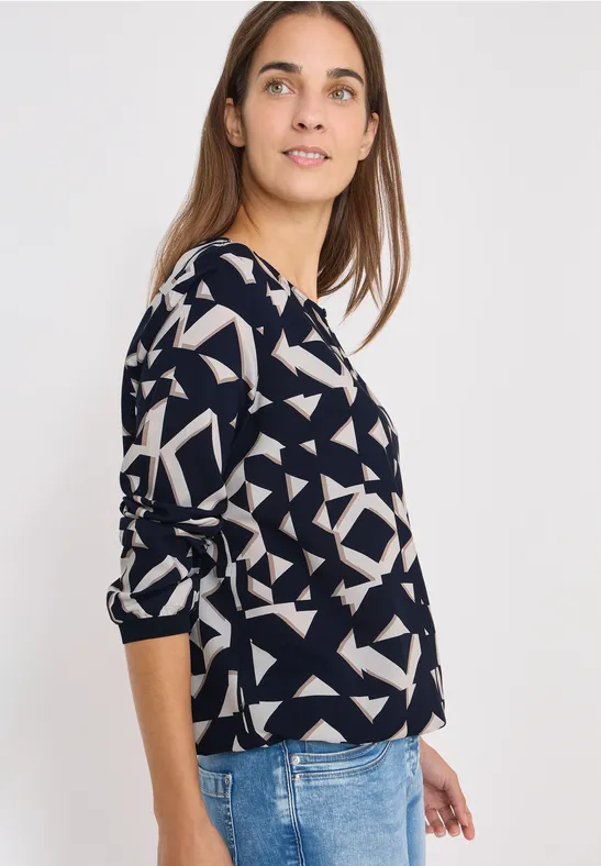 Cecil Bedrukte blouse met getapete manchetten