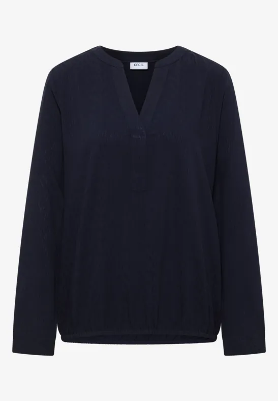 Thumbnail - Cecil Damen Bluse in Unifarbe in Blau, Gr: XS