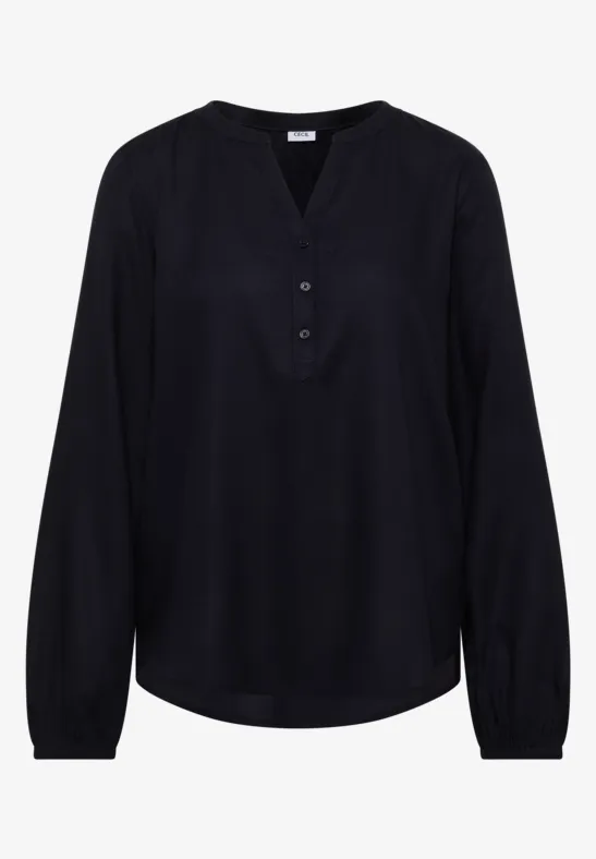 Thumbnail - Cecil Damen Bluse in Unifarbe in Blau, Gr: L