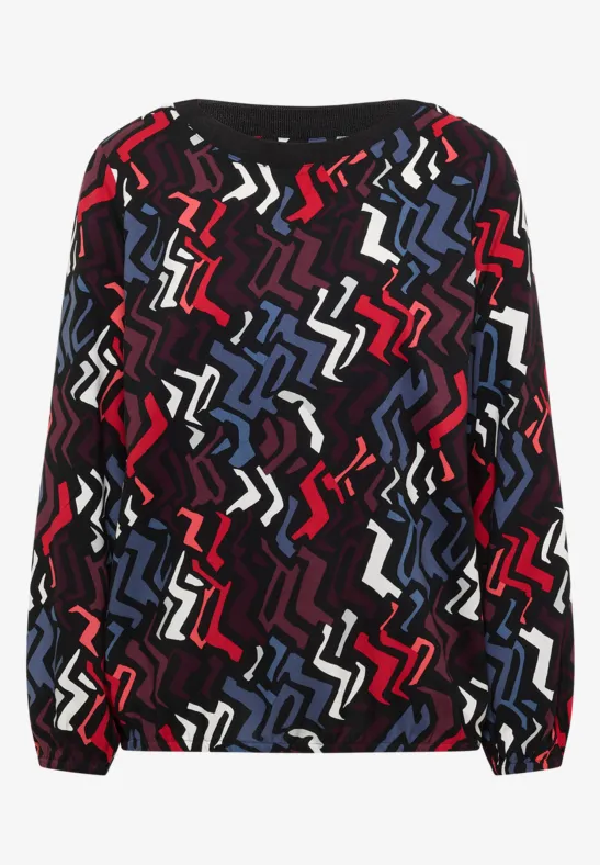 Thumbnail - Cecil Damen Print-Bluse in Schwarz, Gr: XS