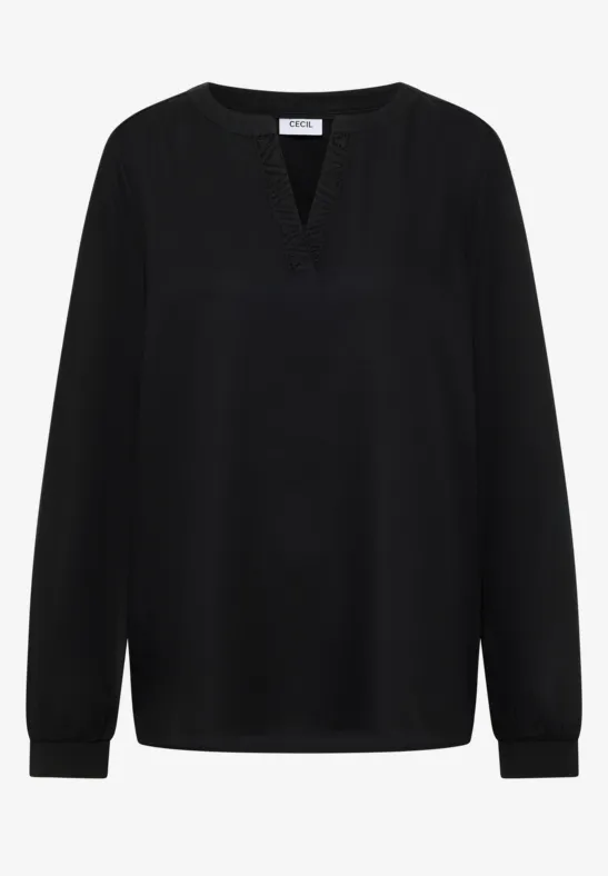 Thumbnail - Cecil Damen Bluse mit Glitzerdetails in Schwarz, Gr: 3XL