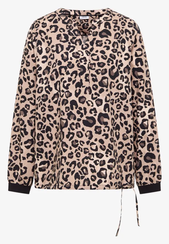 Thumbnail - Cecil Damen Leo Split Neck Bluse in Beige, Gr: M