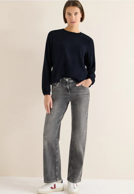 Thumbnail - Cecil Damen Bluse mit Smock-Ausschnitt in Blau, Gr: M