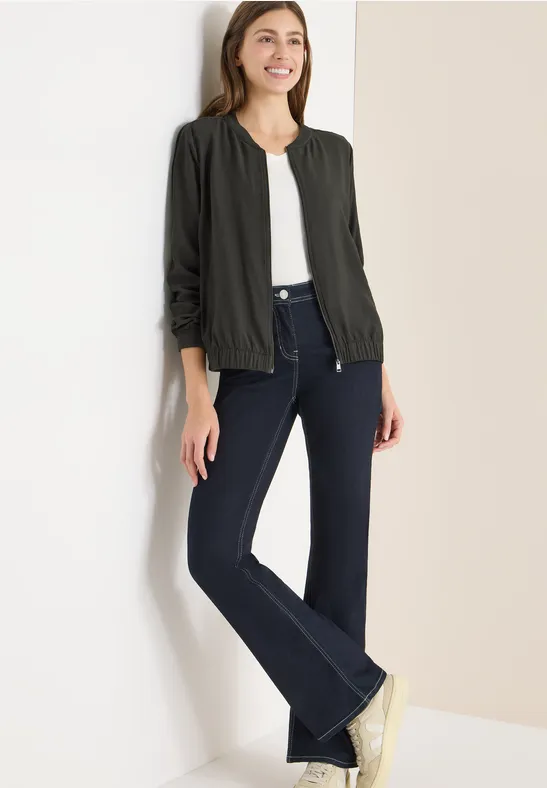 Thumbnail - Cecil Damen Blouson in Unifarbe in Grün, Gr: S