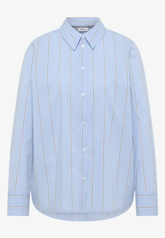Thumbnail - Cecil Damen Gestreifte Hemdbluse in Blau, Gr: L