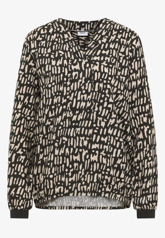 Thumbnail - Cecil Damen Bluse mit Tunnelzug in Grün, Gr: XS