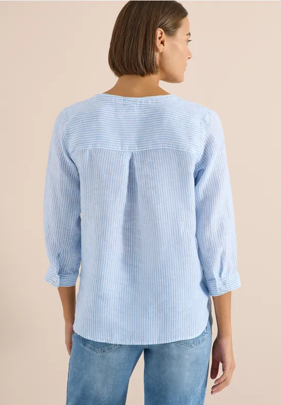 CECIL 3/4-Arm Bluse mit Split Neck aus Leinen günstig online kaufen