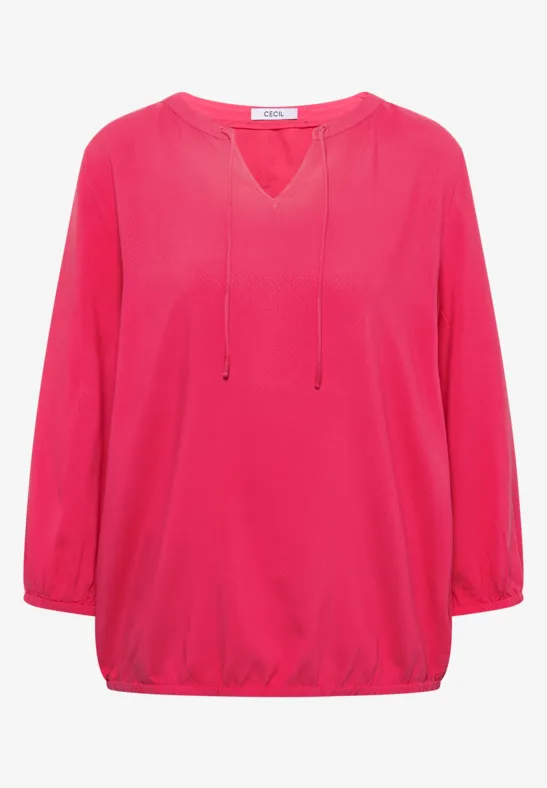 Thumbnail - Cecil Damen 3/4-Arm Bluse mit Split Neck in Rot, Gr: 3XL