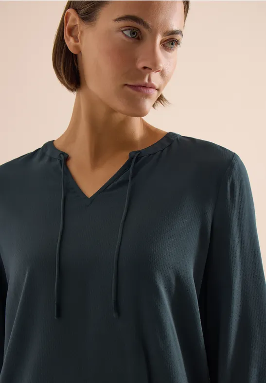 cecil Bluse 3/4 Split Neck Viskose Grün