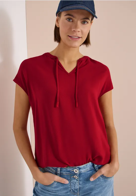 Cecil Blouse met korte mouwen en structuurmix