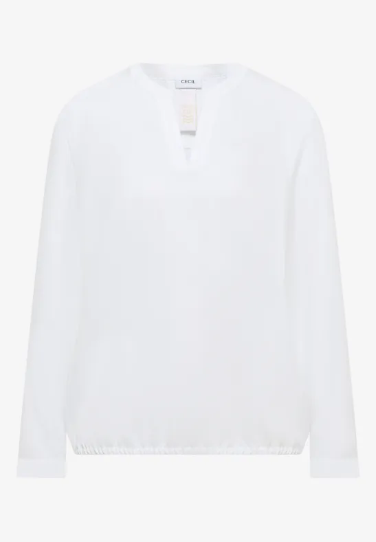 Thumbnail - Cecil Damen Bluse in Unifarbe in Weiß, Gr: L