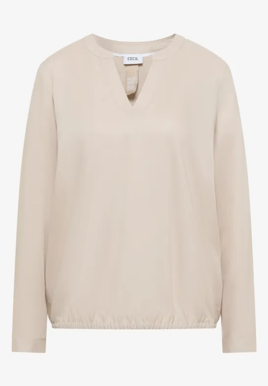 Thumbnail - Cecil Damen Bluse in Unifarbe in Beige, Gr: XXL