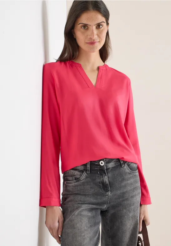 cecil Bluse Unifarbe Viskose Rot