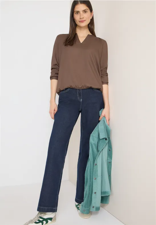 Thumbnail - Cecil Damen Bluse in Unifarbe in Beige, Gr: XS